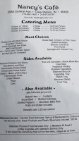 Nancy's Cafe menu