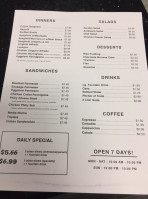 Nina’s Pizzeria menu