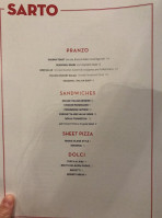 Sarto menu