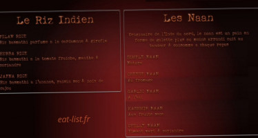 Mother India menu