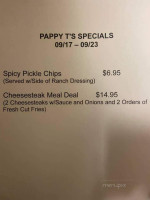 Pappy T's Pub And Lounge menu