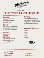 Pitcher's menu