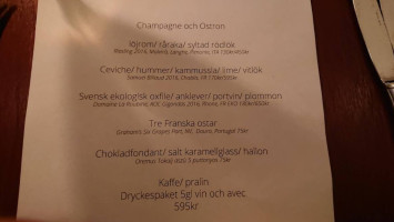 Bistro Grodlår Timjan Meny