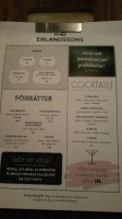 Erlandssons Restaurang Meny