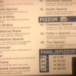 Flamenco Pizzeria Meny
