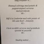 Ronny Perssons Golfrestaurang Meny