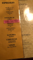 Urubamba menu