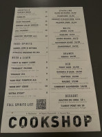 Cookshop menu