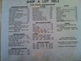 Shop-a-lot menu