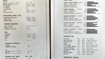 Stereoscope Coffee menu