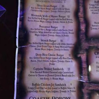 The Mermaid Dive menu