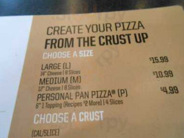 Pizza Hut menu