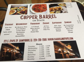 Copper Barrel On State food