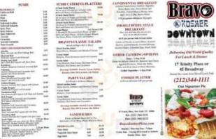 Bravo Kosher Downtown menu