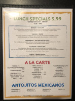 Gonzales Mexican And Grill menu