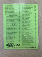 Mandarin Deli menu