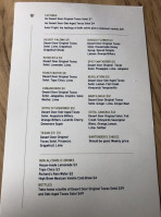 Desert Door Distillery menu