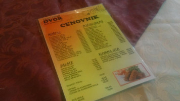 Fast Food Dvor menu