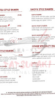 Tatsumaki Ramen Lounge menu