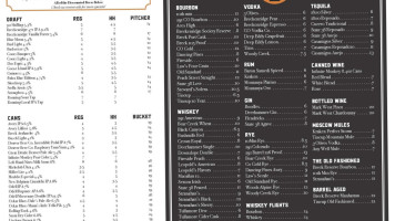 Society Sports And Spirits menu