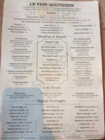 Le Pain Quotidien menu