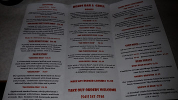 Honey Bear By The Sea Rv Resort And Campground menu