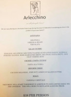 Alla Famiglia Restaurant menu