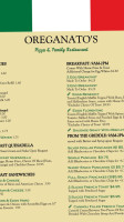 Oreganato's Pizza &family menu