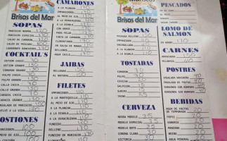 Mariscos Brisas Del Mar menu