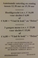 De Potkachel menu