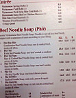 Ba Ria menu