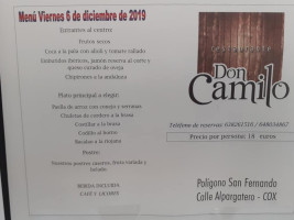 Don Camilo menu