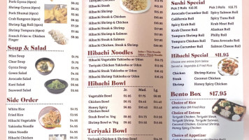 Kyoto Sushi And Hibachi menu