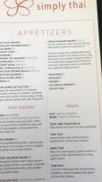 Simply Thai And Sushi menu