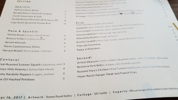 Pizzeria Delfina Mission menu