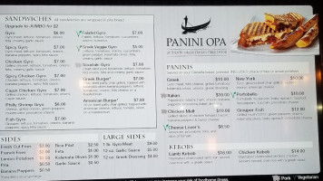 Panini Opa menu