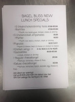 Bagel Bliss menu