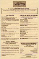 Mckoy's Smoke House And Saloon menu