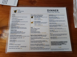 The Sheridan Room menu