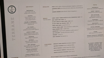 Terrane Italian Kitchen Bar The Porter menu