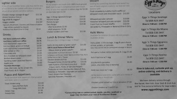 Eggs 'n Things menu