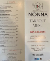 Trattoria Nonna Italian Boca Raton menu