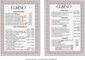 Casino Gastrobar menu