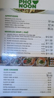 Pho Noon menu