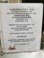 Lake Todd Fish Camp menu