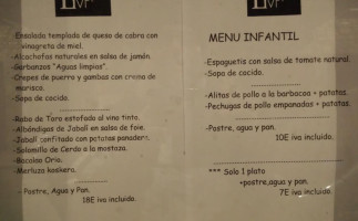 Aguas Limpias menu