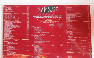 Samsam Bistro menu