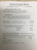 Roy's Meat Market menu