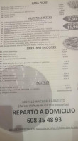 Cafeteria Centro menu