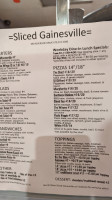 Sliced (gainesville) menu